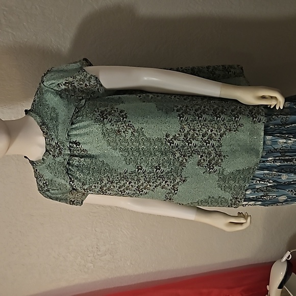 JOIE Floral Chiffon Silver Metallic Fairycore Blouse - Picture 3 of 10